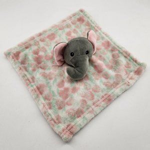 Elle & Jaye Gray Elephant Baby Plush Security Blanket Lovey Pink Floral 2019